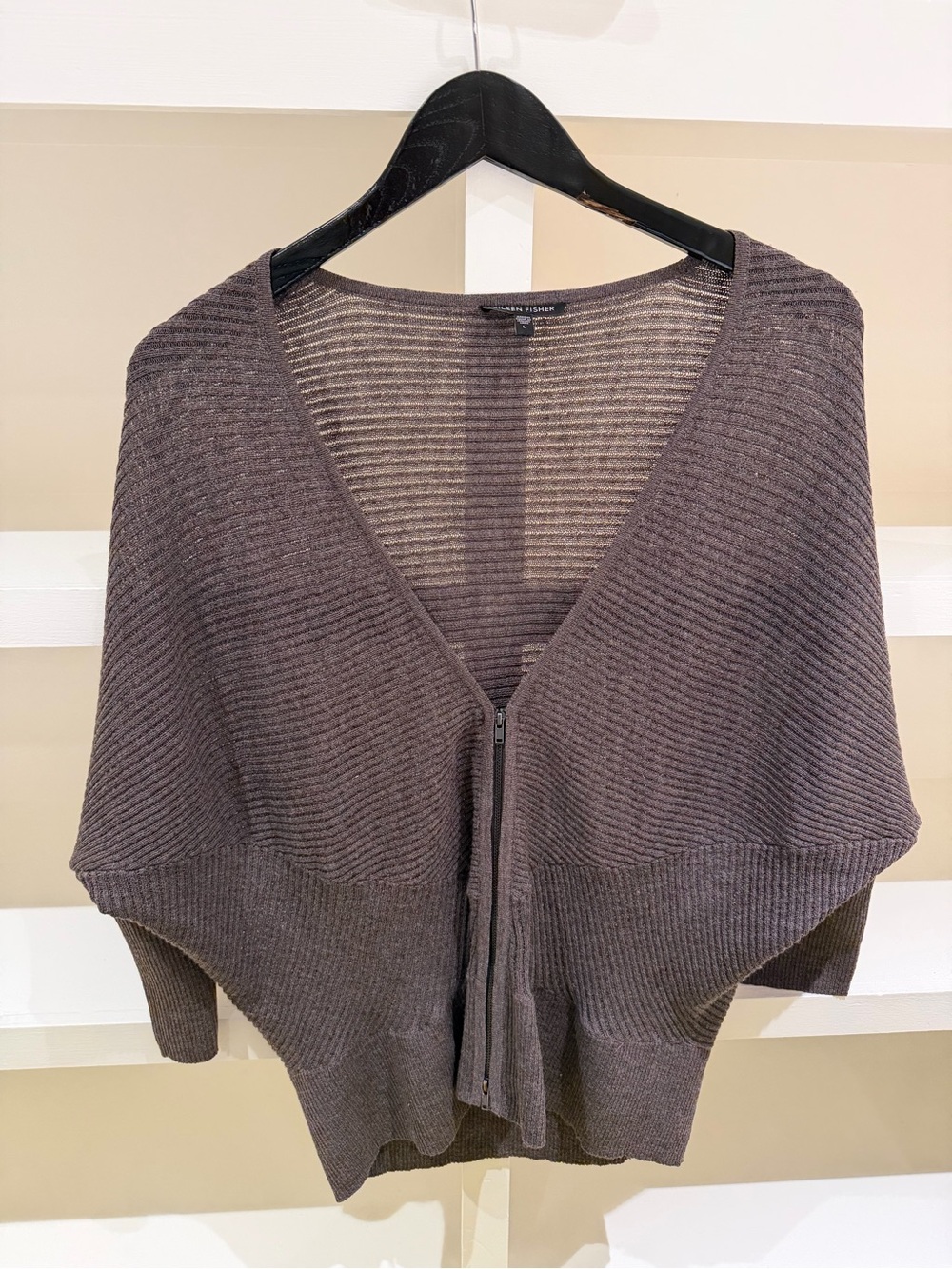 Eileen Fisher Draped Brown Sweater (Size Large)